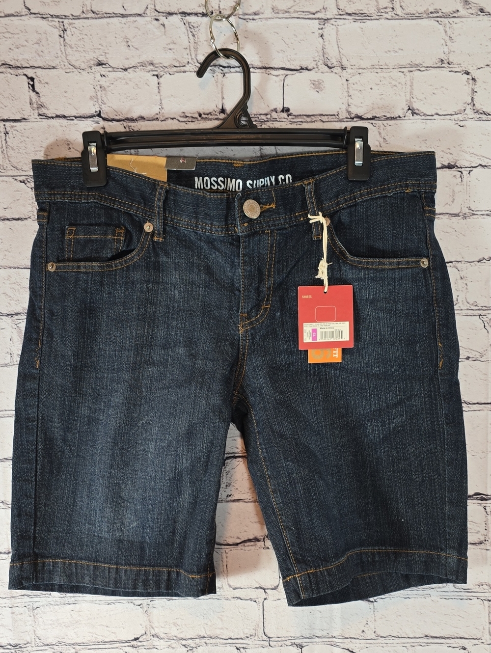 Mossimo Supply Co. Women's Dark Indigo Denim Bermuda Shorts Size 13 NWT - Picture 4 of 10